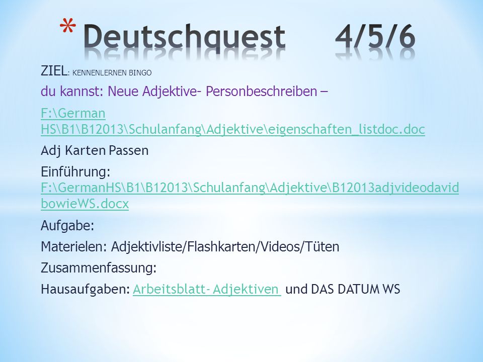 Adjektive kennenlernen Adverb - Wortart kennenlernen - Deutsch Klasse 5